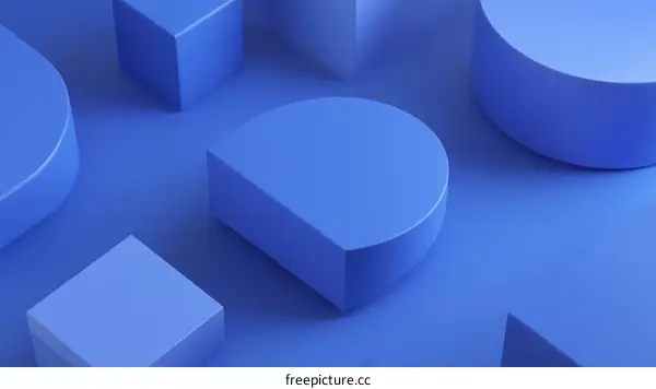 Abstract Geometric Shapes in Blue