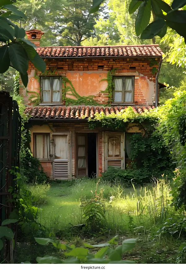 Overgrown and Weathered Country House