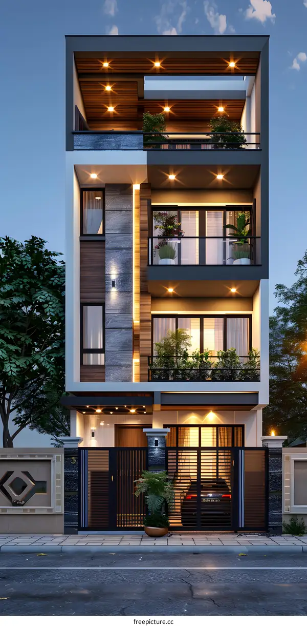 A Three-Story Modern House