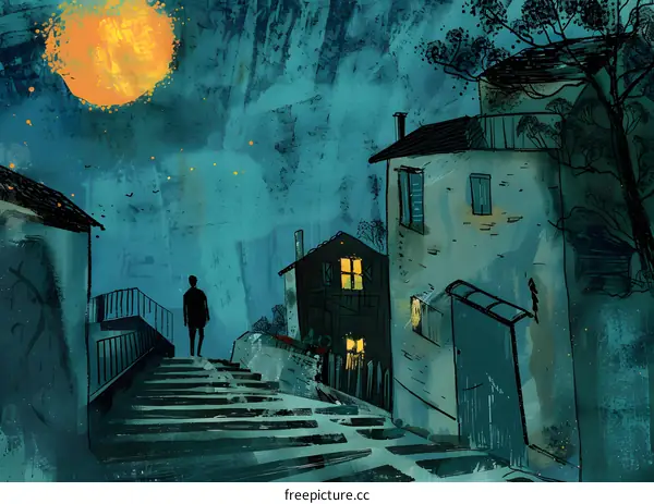 Night Time Stroll in a Town