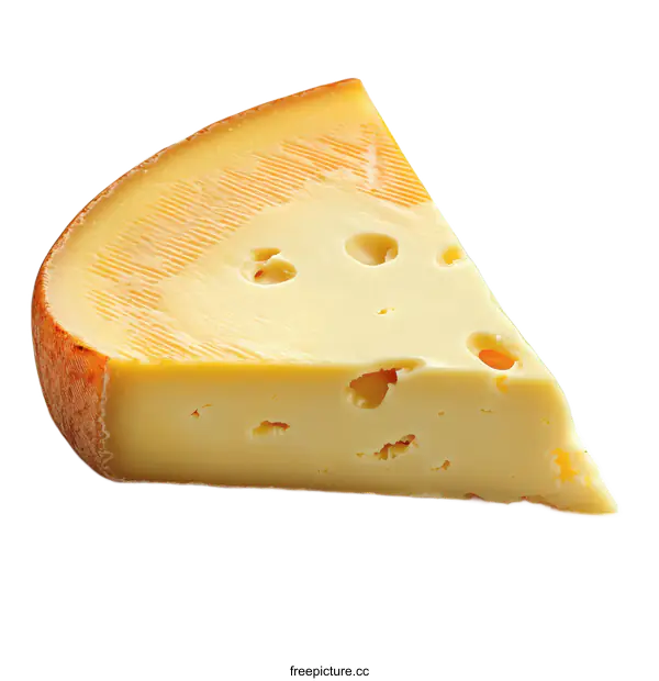 [Transparent Background PNG]Cheese Wedge Close-up on White Background