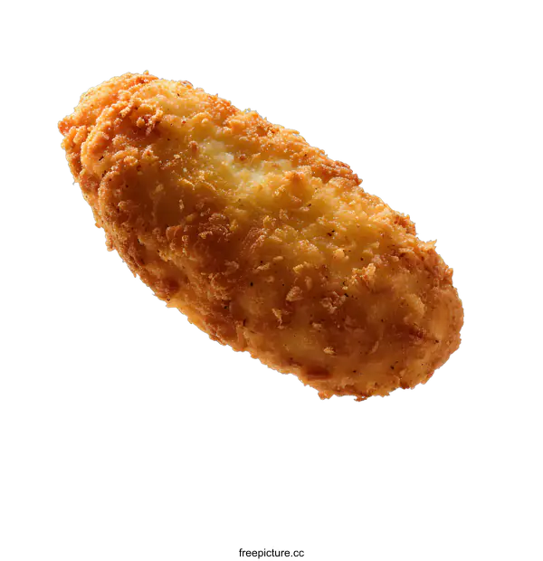 [Transparent Background PNG]Crispy Fried Chicken Cutlet on White Background