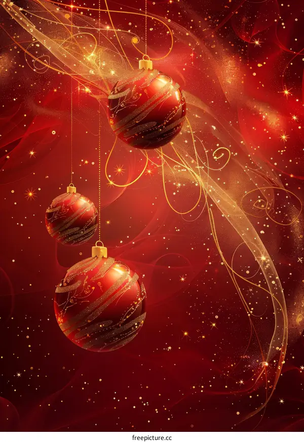 Red Christmas Ornament with Snowflakes