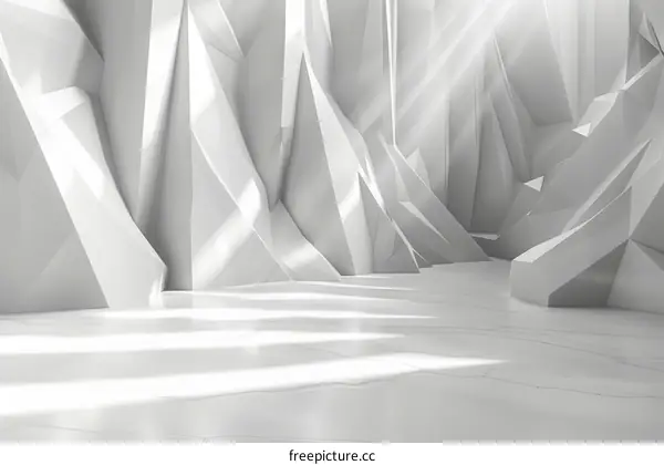 Futuristic White 3D Geometric Structure