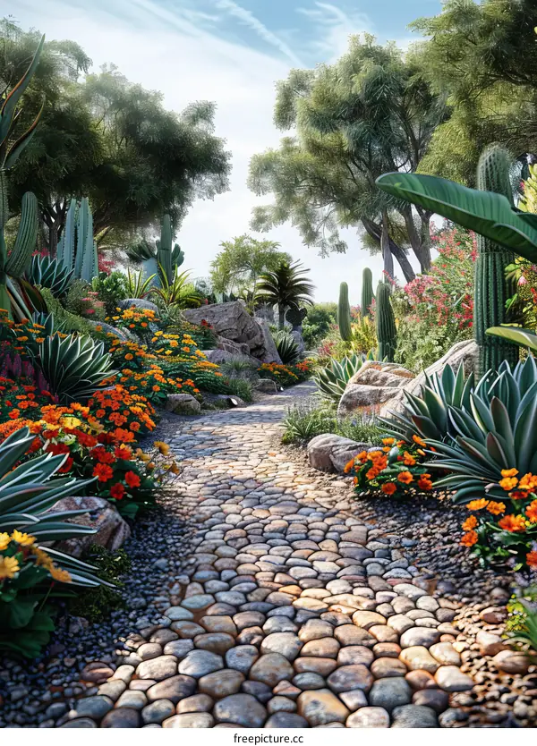 Desert Garden Pathway Illustration