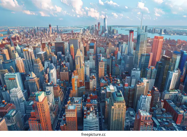 Aerial View of New York City Skyline