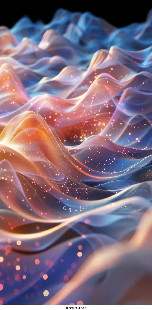 Shiny Wavy Surface 3D Render