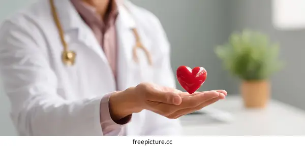 Medical Doctor Holding a Heart Symbol