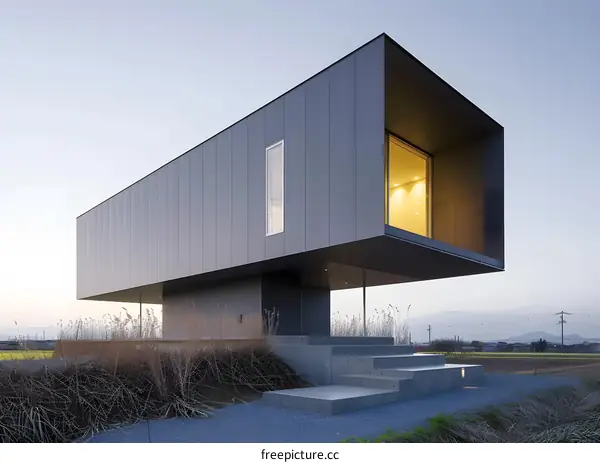 Modern Architecture House with Concrete Stairs