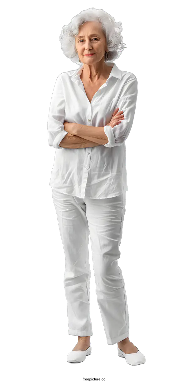 [Transparent Background PNG]portrait of a senior woman