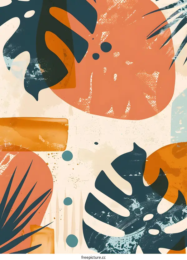 Abstract Tropical Leaves Art Print