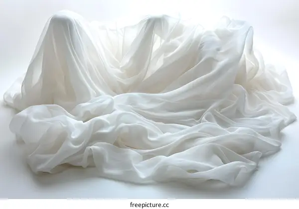White Fabric Flowing