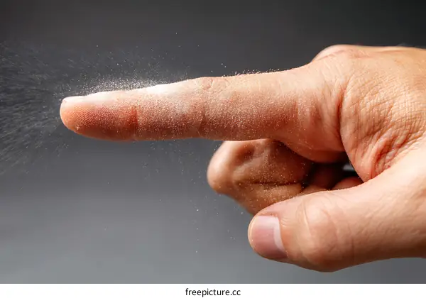 Finger Dusting Powder Closeup