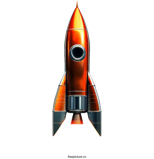 [Transparent Background PNG]Vintage Rocket Launching Illustration