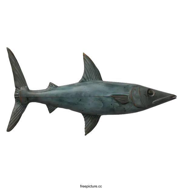 [Transparent Background PNG]Wooden carved fish on a white background