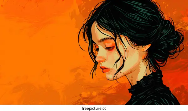 portrait of a young woman with black hair