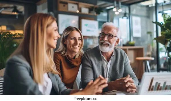 Three people are sitting on a couch and talking