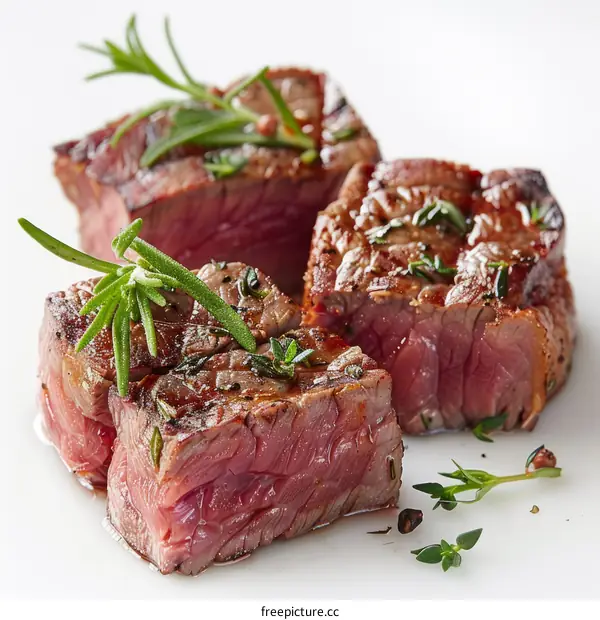 Beef tenderloin steaks with rosemary and thyme
