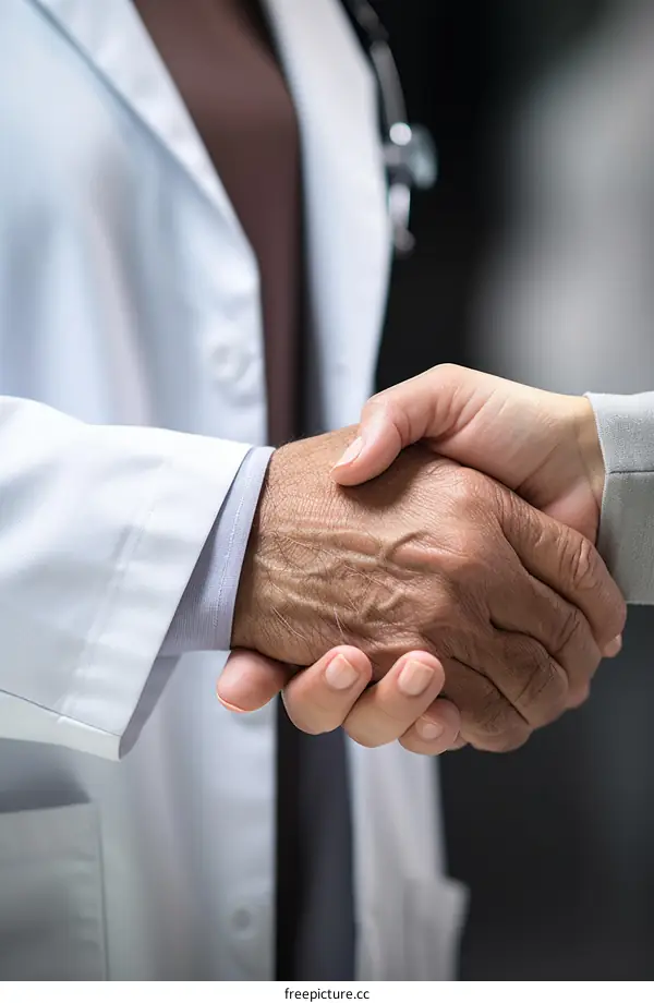 Doctor and patient shaking hands