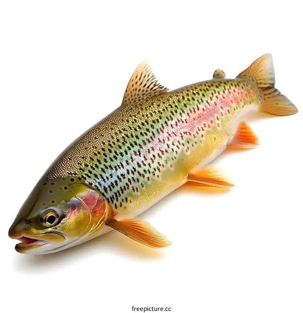 A beautiful rainbow trout isolated on a white background