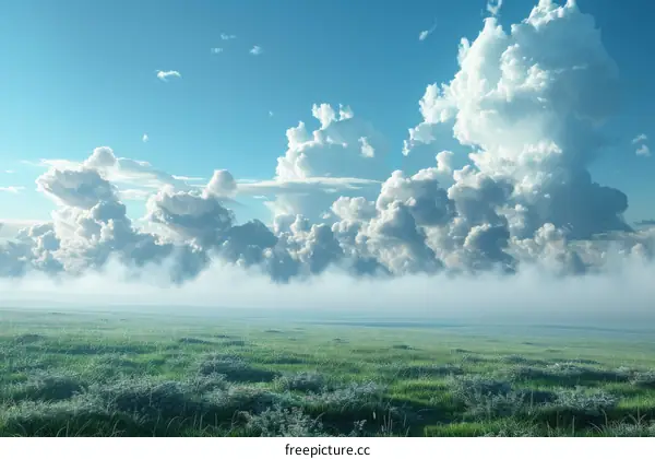 Vast Sky and Lush Grassland