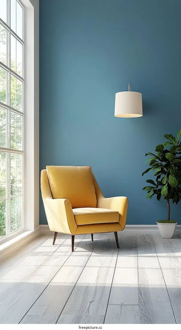 Modern Cozy Corner with Yellow Armchair