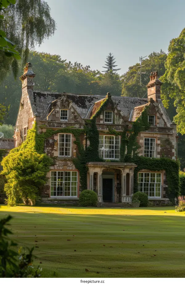 Beautiful Stone House with Expansive Lawn