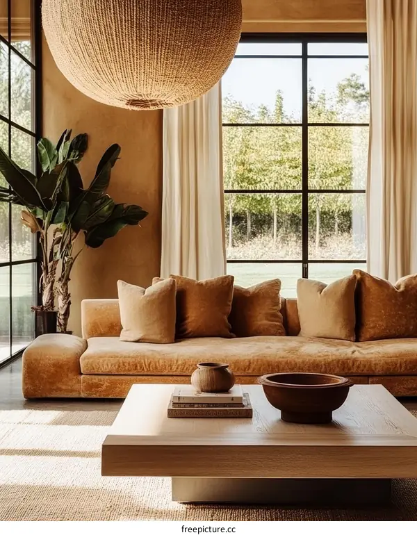 Modern Beige Living Room Interior Design