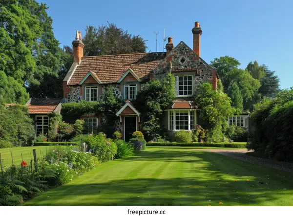 Idyllic English Country House with a Serene Garden