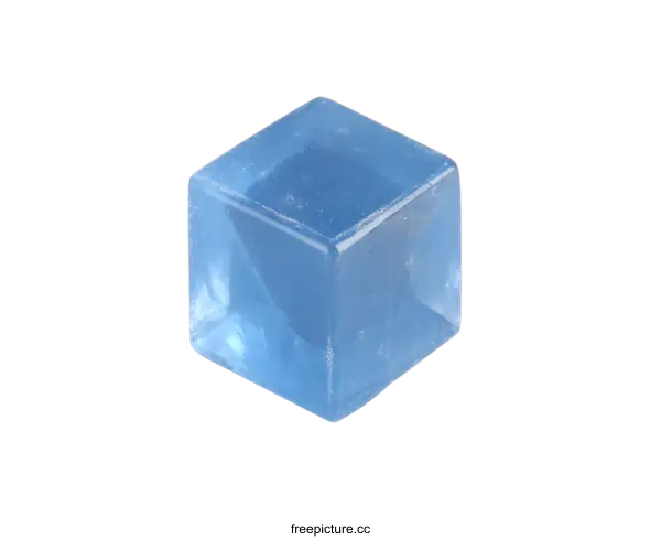 [Transparent Background PNG]Crystalline Blue Cube Gemstone