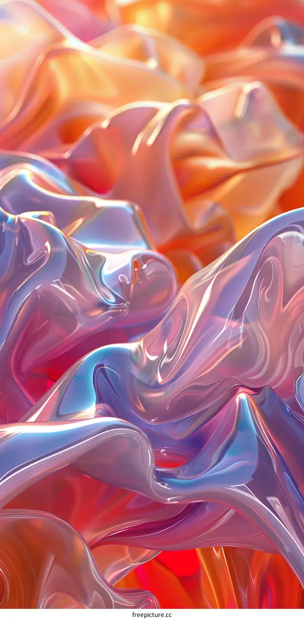 Multicolored Wavy Abstract Art Background