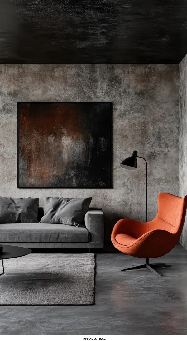 Modern Minimalist Living Room Interior Design Illustration