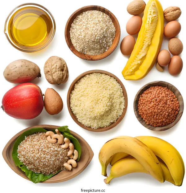 Healthy Food Ingredients Set Isolated on White Background