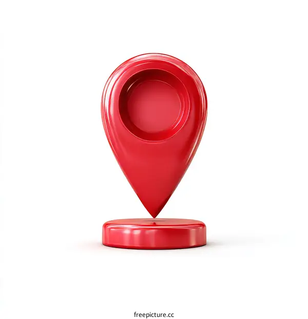 Red Location Marker Illustration on White Background