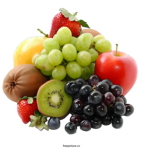 [Transparent Background PNG]Fresh Fruits on White Background