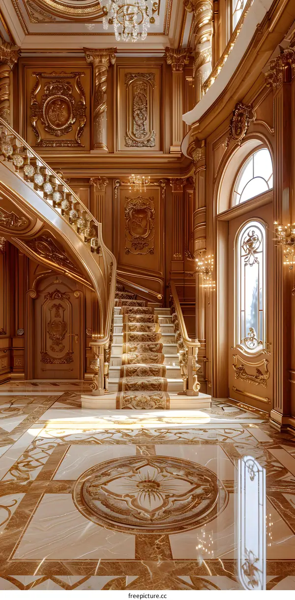 Grand Foyer with Golden Staircase