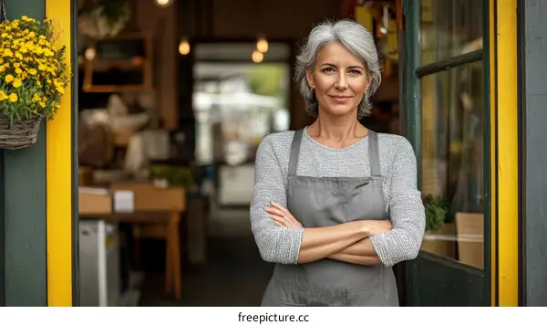 Small Business Owner Welcoming Customers