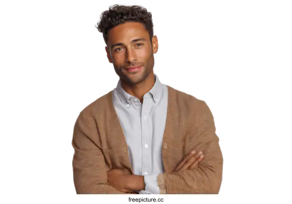 [Transparent Background PNG]Portrait of a Man in Casual Attire