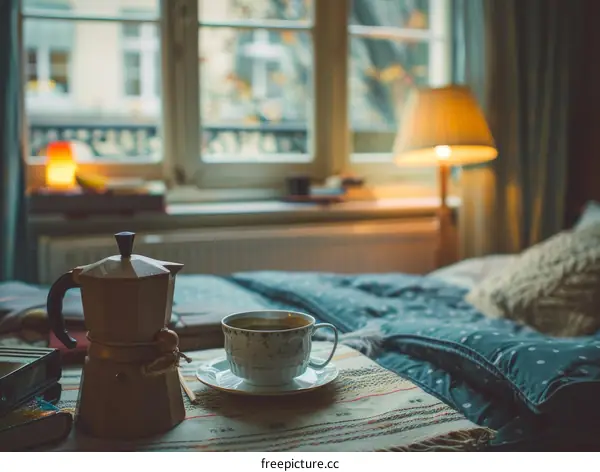A Coffee Break by the Bed