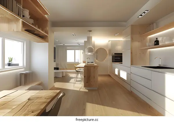 Modern Kitchen Design With Wooden Accents