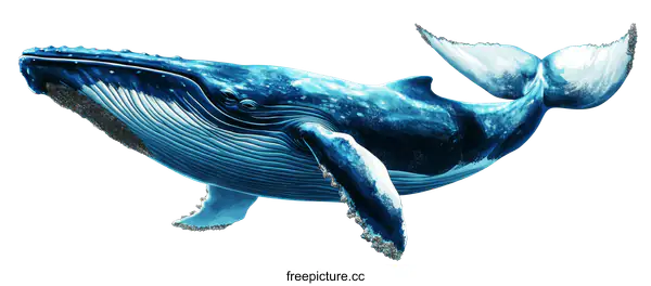 [Transparent Background PNG]Majestic Blue Whale Illustration
