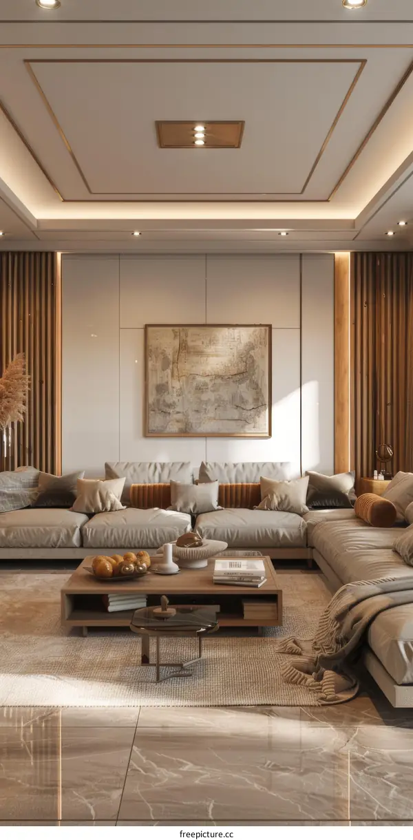 Modern and Minimalist Living Room with Balcony