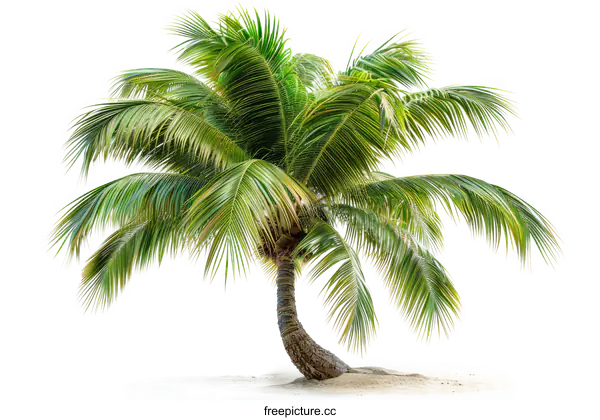 [Transparent Background PNG]Tropical Palm Tree Isolated on White Background