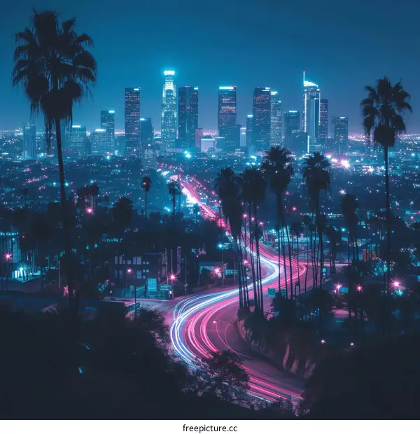 Los Angeles Highways at Night