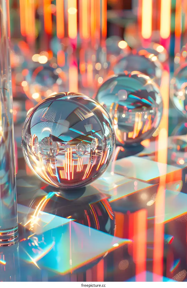 The interplay of light and shadow: A world inside a glass ball