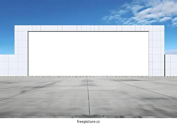 Blank White Billboard on the Rooftop