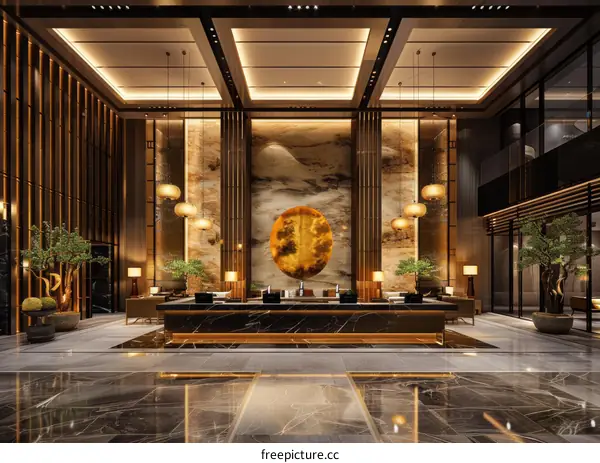 Opulent Hotel Lobby Ambiance