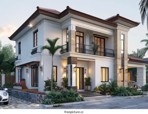 Elegant Modern Mansion Exterior Design