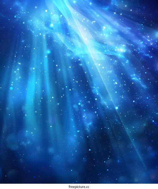 Blue abstract shiny background with snowflakes