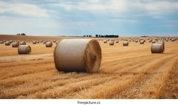 Hay Bales on a Sunny Day